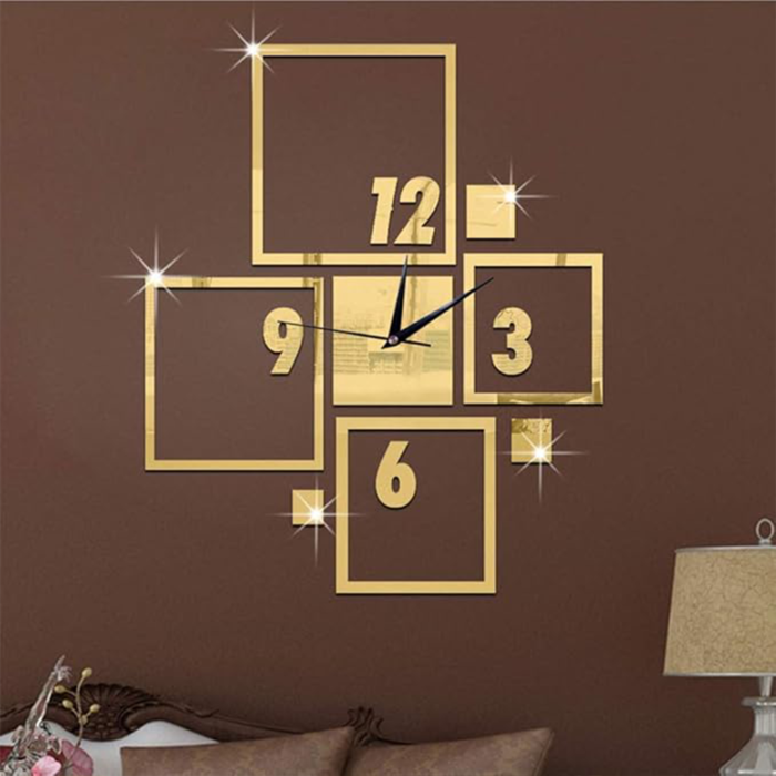 Wall Clock Golden Acrylic Box - Image 2