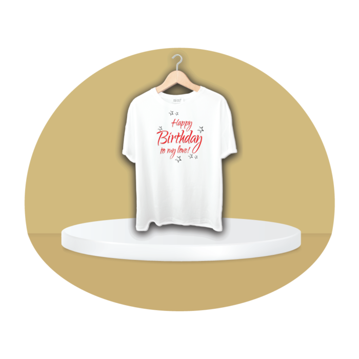 Happy Birthday Customized Round Neck Silk T-Shirt