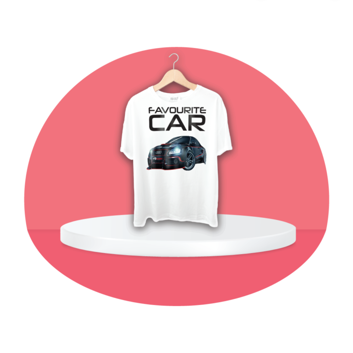 Favorite Car Printed Round Neck Silk T-Shirt - Image 2