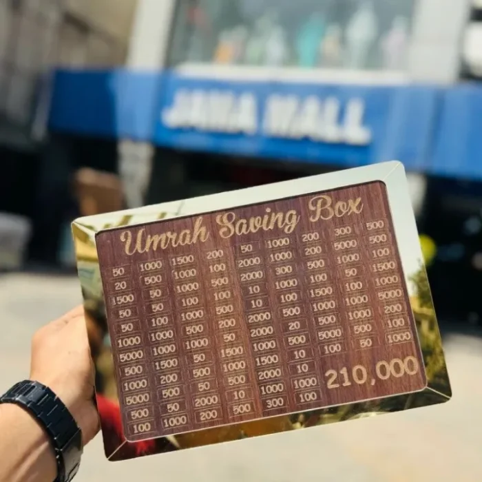 Money Saving Box with Counter | Wooden Umrah Saving Box | Perfect Cash Saver Gift - Image 6