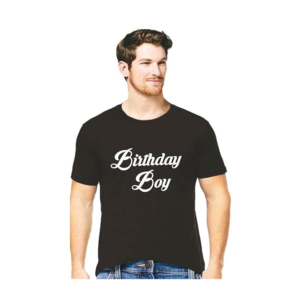 Cotton Men's Tshirts Birthday Boy Printed Birthday Tshirts