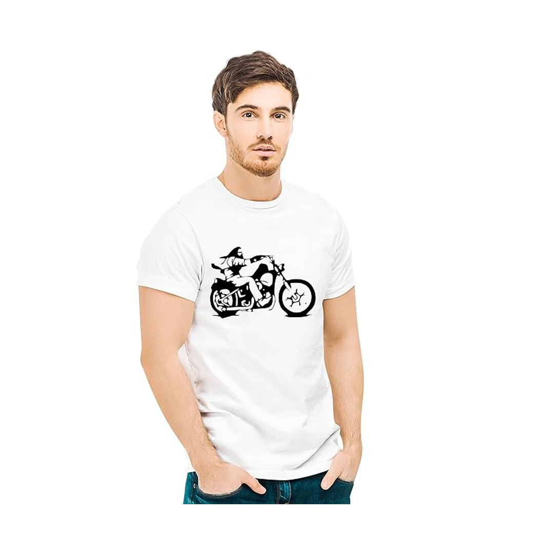 Buy Cotton Men’s T-Shirt – Mr. Bike Rider Printed Black T-Shirt