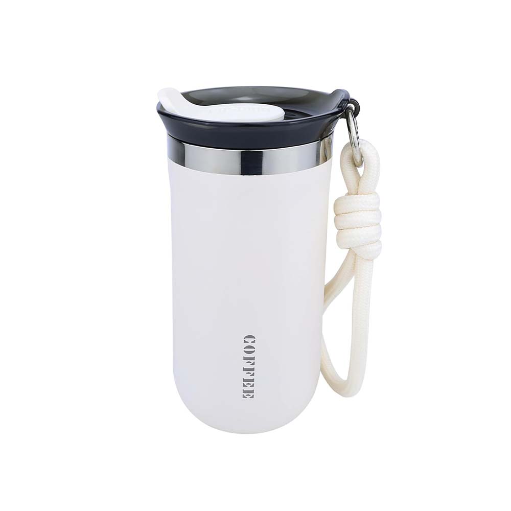 Disoza 11 Oz Travel Coffee Mug Insulated Coffee Mug Reusable Coffee Cups with Lids Spill Proof Coffee Travel Mug Black Reusable Stainless Steel Coffee Mug for Hot and Iced Cold Drinks