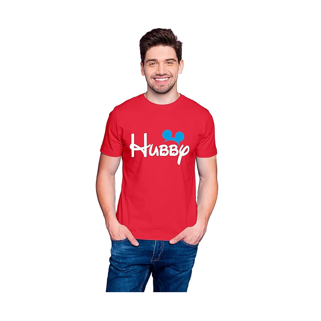 Men & Women Regular Fit T-Shirt Red – Hubby boy