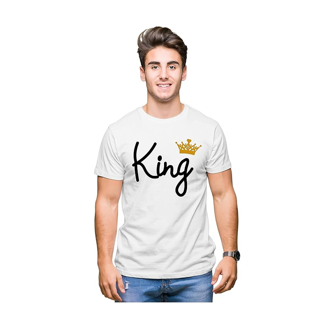 King Queen Couples T shirt for Couple white 01