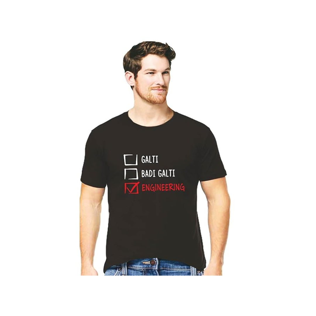 Men's Cotton Round Neck Regular Fit T-shirt Badi Galti Engineering Pack of 1 Tshirt 01