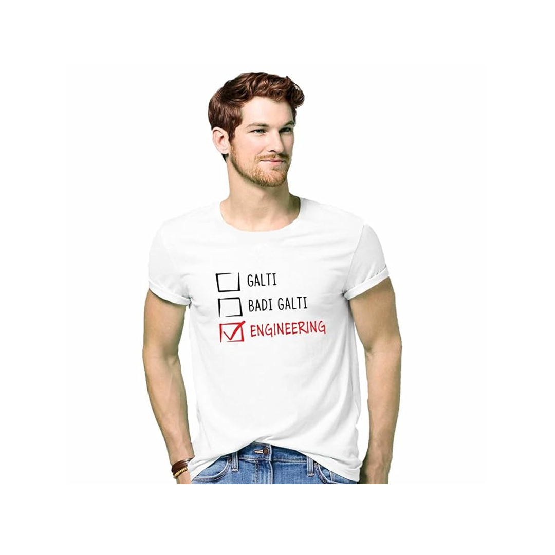 Men’s Cotton Round Neck Regular Fit T-Shirt – Badi Galti Engineering (Pack of 1)