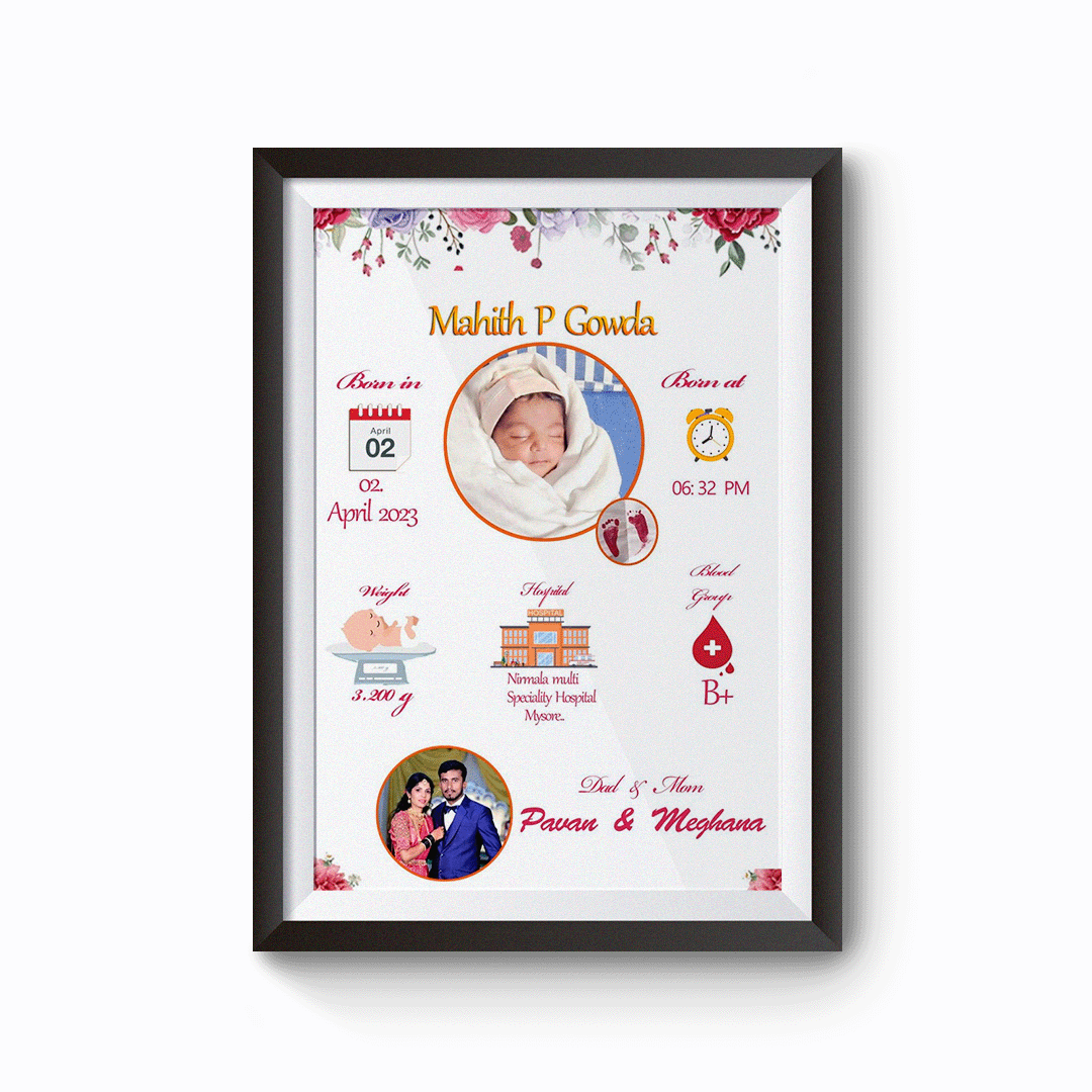 Customized New Baby Born Photo Frame – Perfect Gift