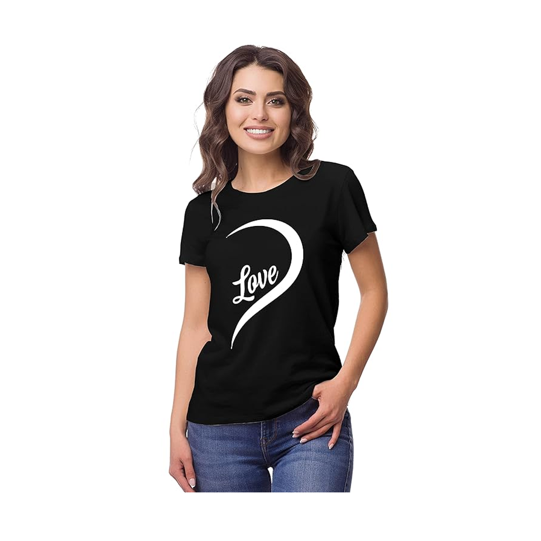 Printed One Love Heart T-Shirts – Girls Cotton Tees