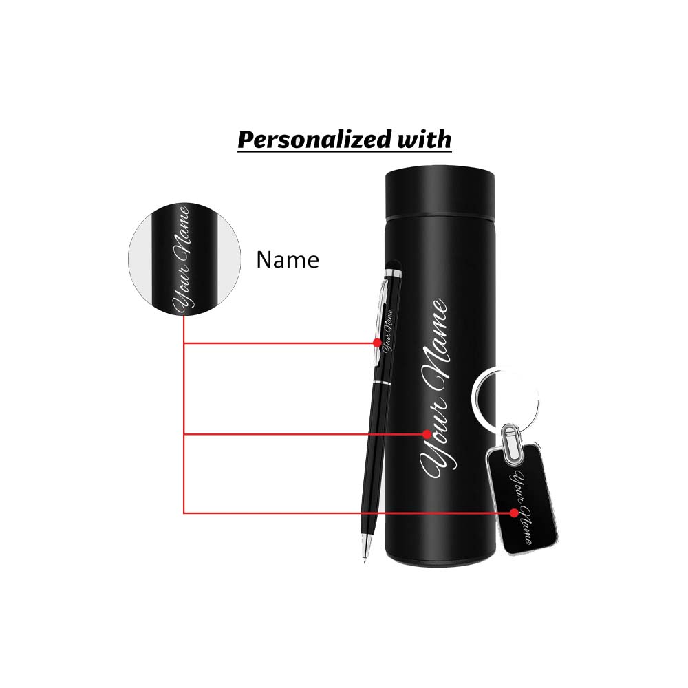 Customize Water Bottle with Keychain & Pen Set Printed