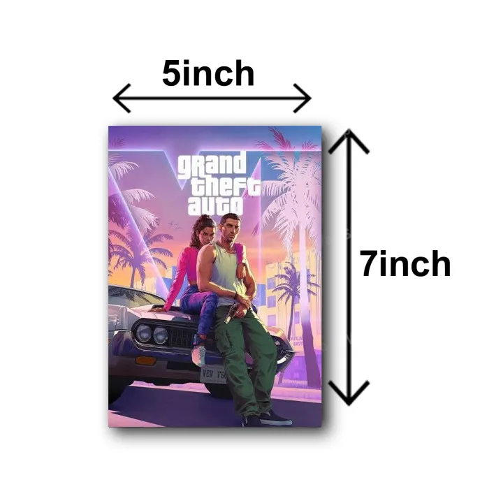 Buy Set of 5 Motivational GTA Vice City Vagabond Manga Money-Themed Room Décor Frames