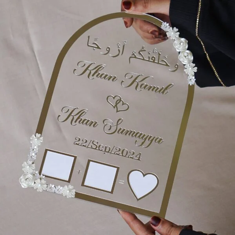 Customize Nikah Acrylic Booklet – Elegant Personalized Islamic Wedding Gift
