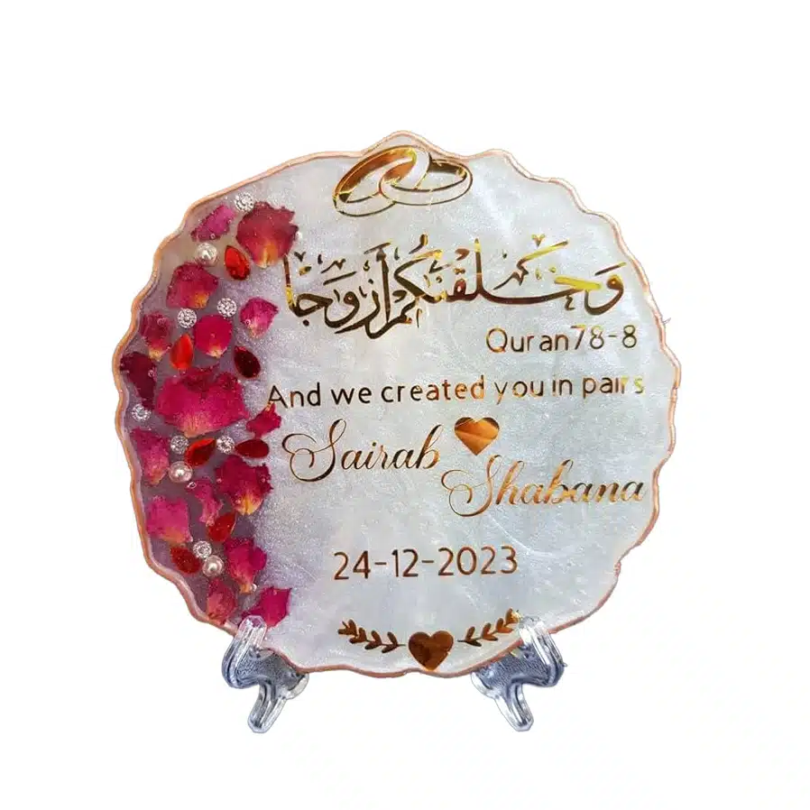 Customize Resin Nikah Tray | Elegant & Personalized Wedding Gift Tray