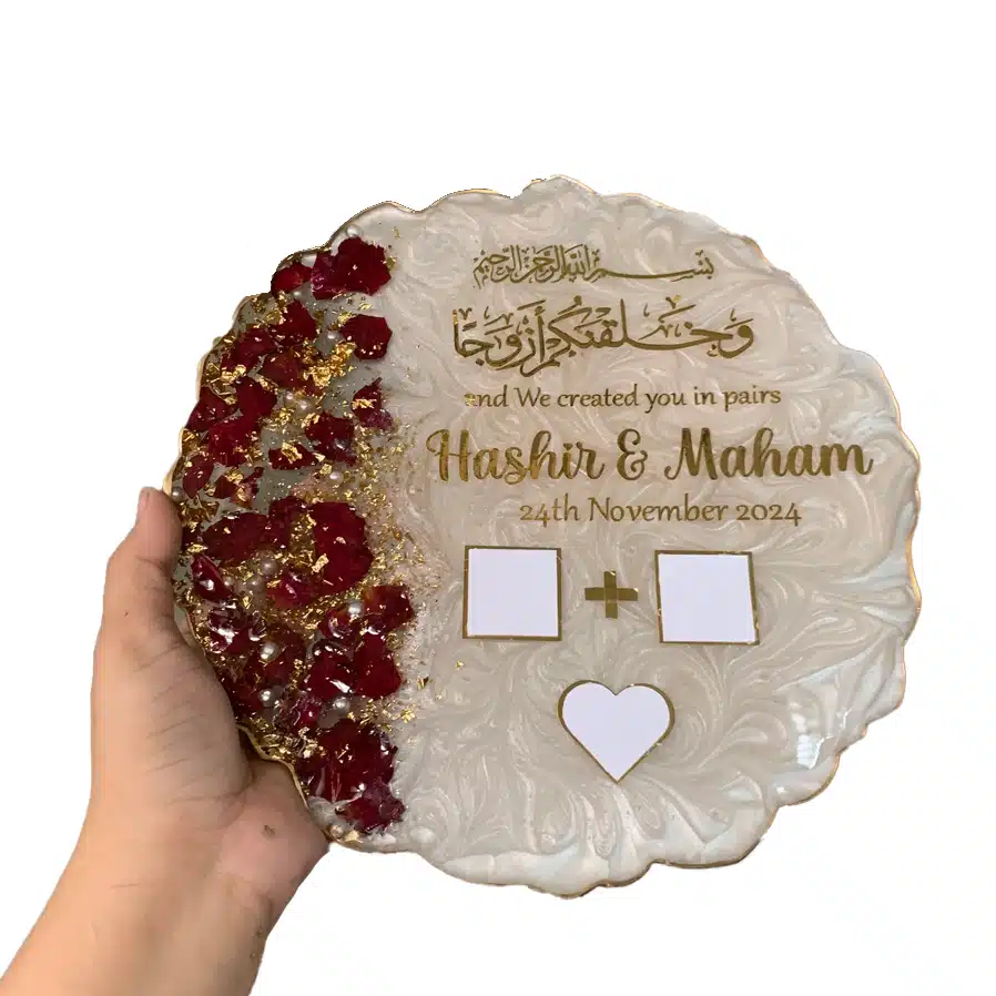 Customize Resin Nikah Tray | Elegant & Personalized Wedding Gift Tray