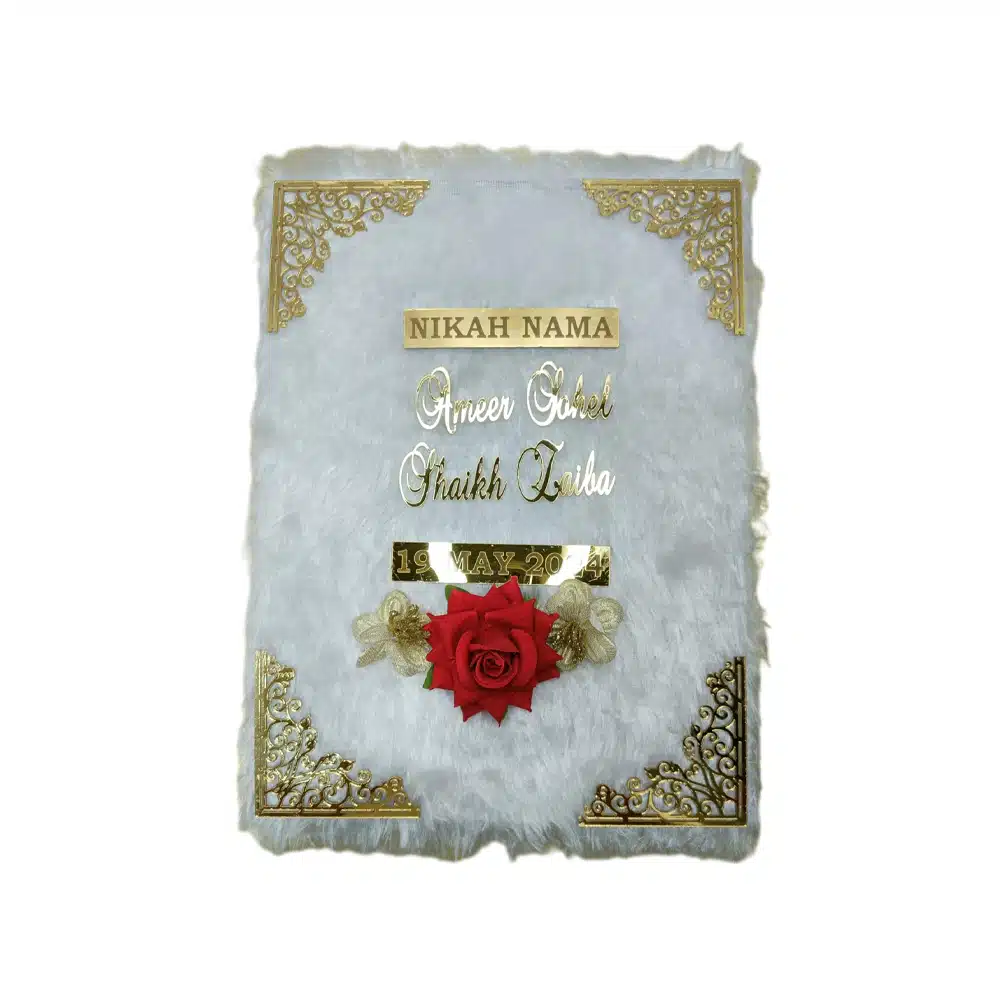 Luxury Customize Nikah Booklet with Pen – Elegant Personalized Islamic Gift Set