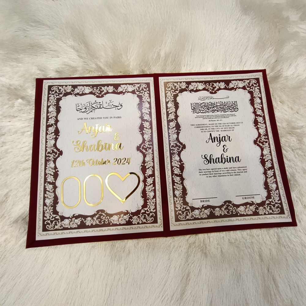 Velvet Nikah Booklet