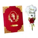 Customize Red Velvet Nikah Booklet with Pen